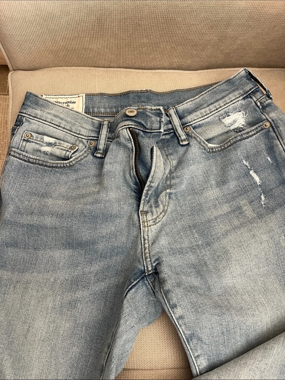 Abercrombie & Fitch Light Wash Slim Straight Jeans